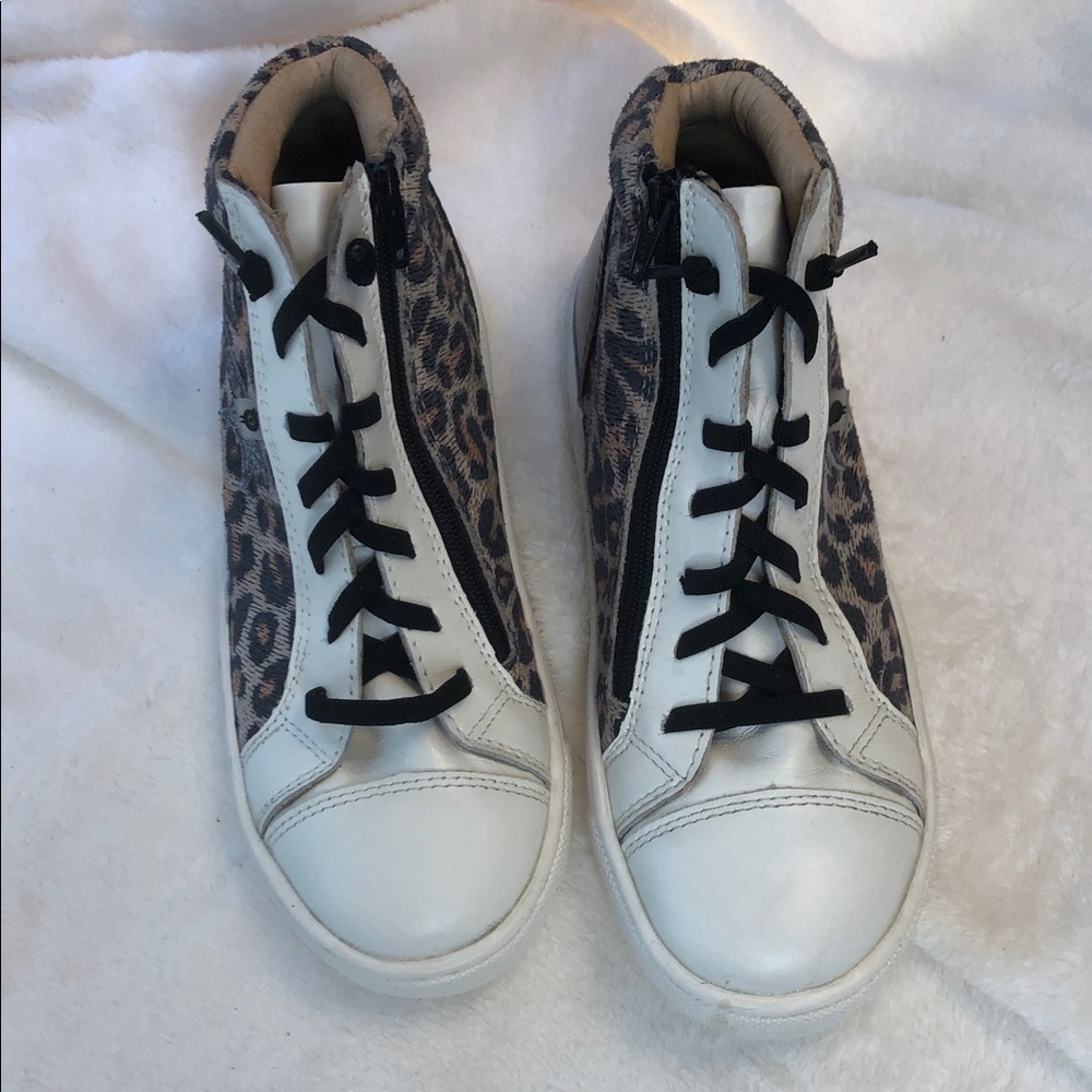 Nordstrom Leopard-Print High-Top Sneakers in White, Brown and Black